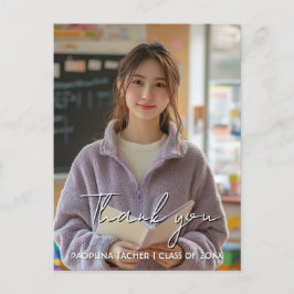 Postal Obrigado foto personalizada de formatura 2 Cartão 