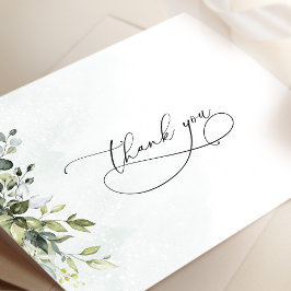 Postal Obrigado Greenere - Cartão de Script Minimalista