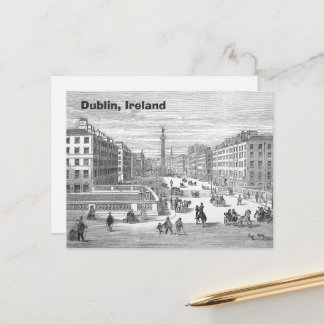 Postal O'Connell Street Vintage Dublin Irlanda Cartão pos