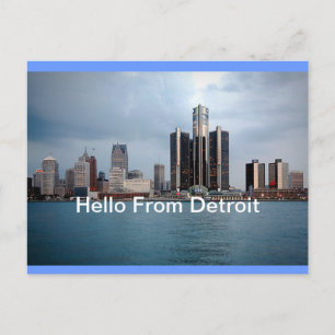 Postal Olá! cartão de Detroit, Michigan
