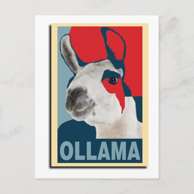 Postal Ollama Obama - cartão (Frente)