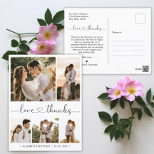 Orçamento 5 Foto Colagem Casamento Obrigado Cartão