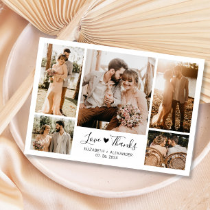 Postal Orçamento 5 Foto Colagem Casamento Obrigado Cartão
