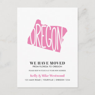 Postal OREGON Movimentamos novo endereço Novo cartão post