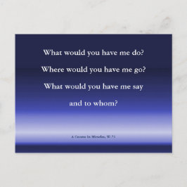 Postal Orientação de Deus | Cartão Plano de Um Curso de M