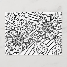 Postal Os girassóis no verão colorem seu cartão