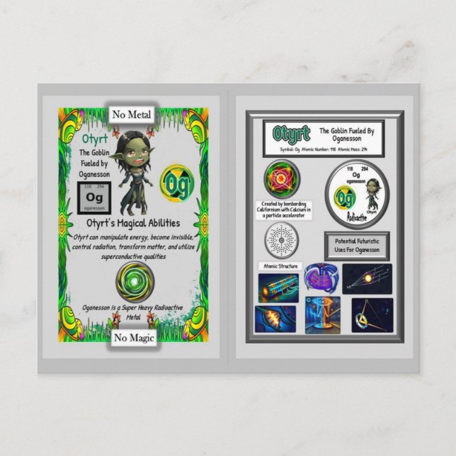 Postal Otyrt Apresenta Cartão de Troca de Oganesson (Frente)