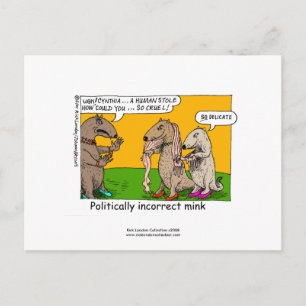 Postal P.I. Mink (Humano Roubado) Cartoon em Cartão Posta