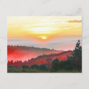 Postal Paisagem de pôr do sol da natureza pacífica cartão