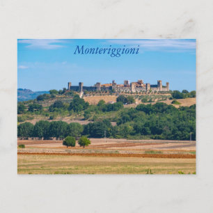 Postal Panorama de Monteriggioni, Toscana, Itália Cartão 