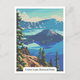Postal Parque Nacional Crater Lake, Oregon EUA Cartão Pos