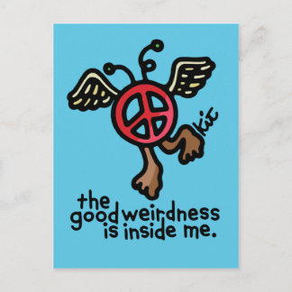 Postal paz do cartão estranho