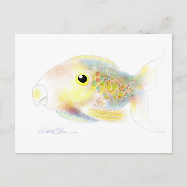 Postal Peixes da fantasia: Cartão de Polly (Frente)