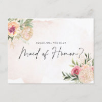 Peony e Cartão de Posta de Madrinha de casamento d