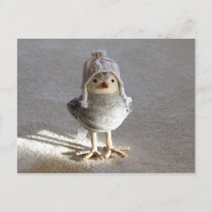 Postal Pequeno Feliz Birdie com Cartão de Chapéu
