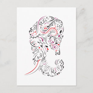 Postal perda do cartão de simpatia do ornamentado elefant