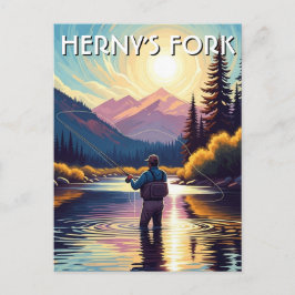 Postal Pesca com Mosca no Henry's Fork Idaho Cartão Posta