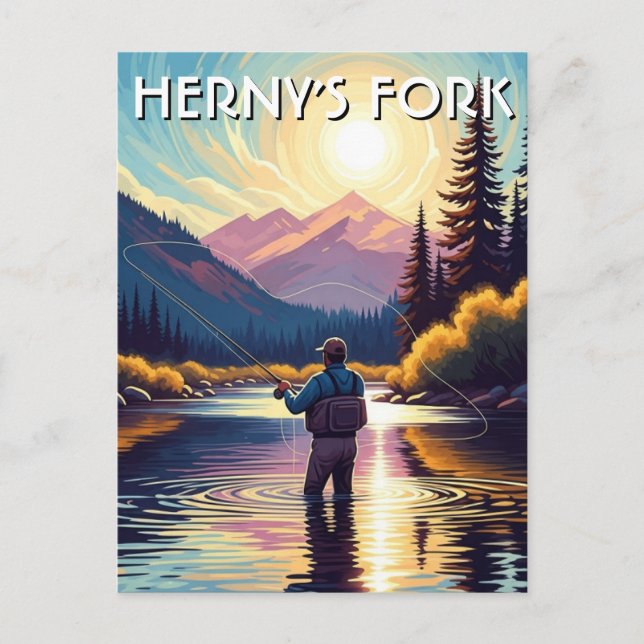 Postal Pesca com Mosca no Henry's Fork Idaho Cartão Posta (Frente)