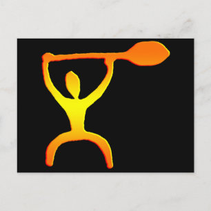 Postal Petroglyph havaiano do homem da pá - cartão