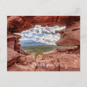 Postal Pikes Peak Através de um Buraco na Rocha Cartão Po