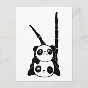 Postal Pilha de Cartão Pandas