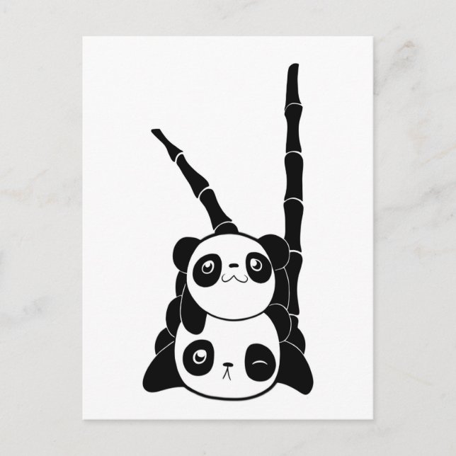 Postal Pilha de Cartão Pandas (Frente)