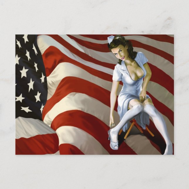 Postal Pinups dos anos 40, cartão (Frente)