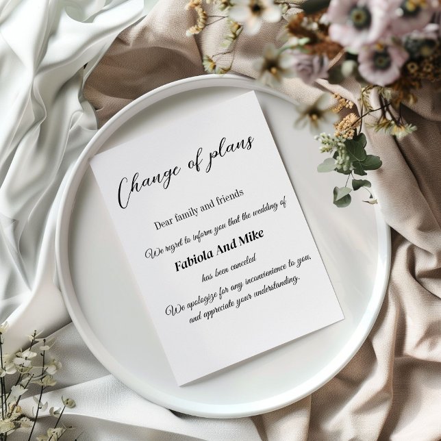 Postal plano de alteração do cartão de cancelamento de ca (Criador carregado)