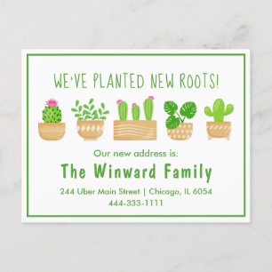 Postal Plantas de Casa Cacto Branco Cartão de Boas-Vindas