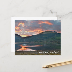 Postal Pôr do sol sobre Loch Long, Arrochar, cartão posta