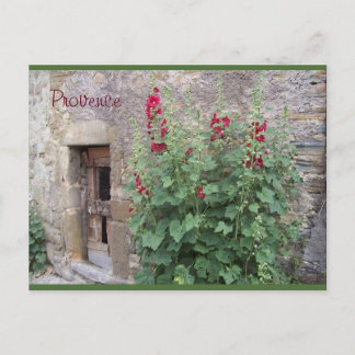 Postal Porta velha com honeysuccle vermelho, cartão de