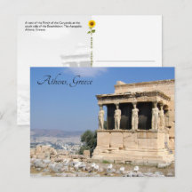 Pórtico das Cariátides, Atenas, Grécia - cartão po