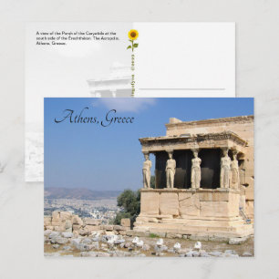 Postal Pórtico das Cariátides, Atenas, Grécia - cartão po