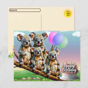 Postal Postcrossing - Cartão de Aniversário da Família Ko