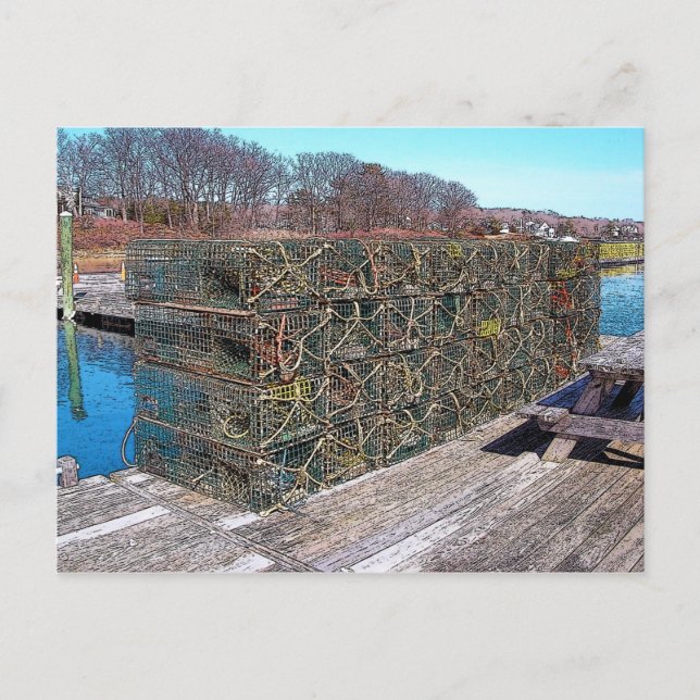 Postal Potes de lagosta, porto de York, Maine - cartão (Frente)