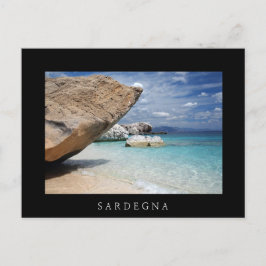 Postal Praia da Sardenha com grandes rochas - cartão post