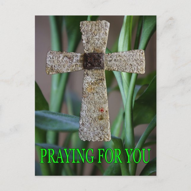 Postal praying para você o cartão da cruz (Frente)