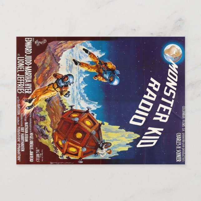 Postal Primeiro cartão do monstro da lua do rádio do (Frente)