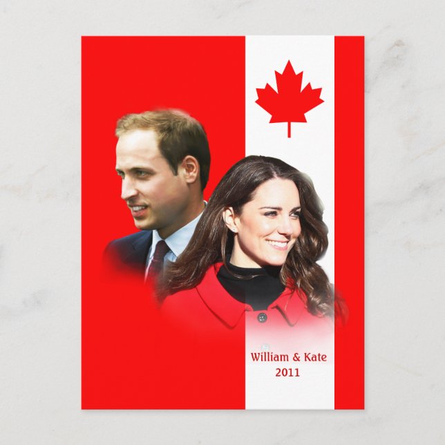 Postal Prince William - Kate Middleton Canada Cartão post (Frente)