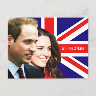 Postal Príncipe William & cartão de Kate