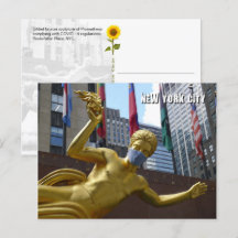 Prometeu vestindo uma máscara facial - Cartão post