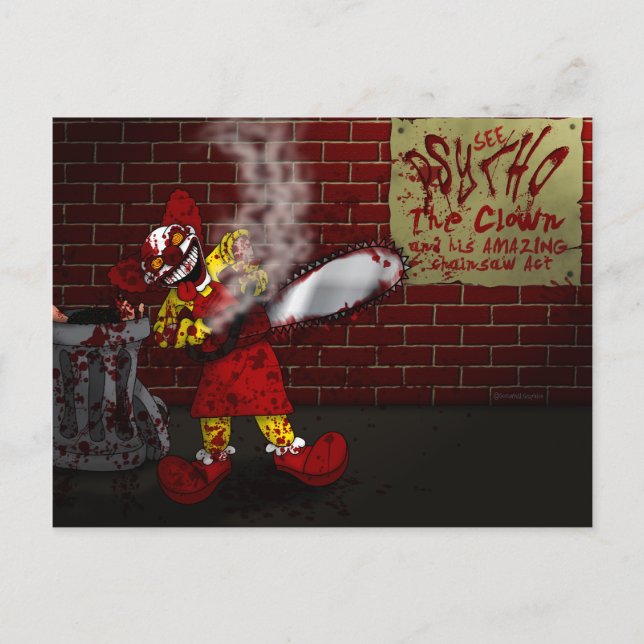 Postal Psicótico o cartão do palhaço (Frente)