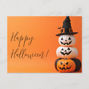 Postal Pumpkins com um Cartão de Saudação de Bruxo do Hal