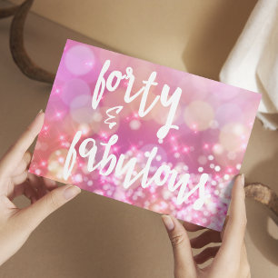 Postal Quarenta & Fabuloso - Cartão de Aniversário de 40 