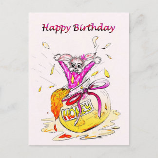 Postal Querida Bunny Happy Aniversario - Cartão de desenh