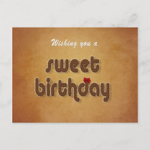 Postal Querido de aniversário de chocolate doce - Cartão 