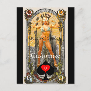 Postal Rainha do Cartão Tarot de Espadas Thunder_Cove