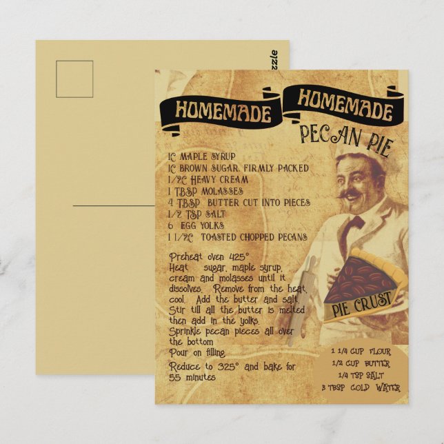 Postal Receita de Pie de Natal Tradicional | Cartão posta (Frente/Verso)