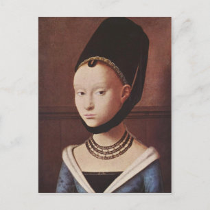 Postal Retrato de um cartão da rapariga