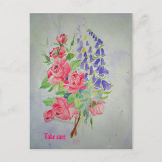 Postal Rosas e digital do cartão